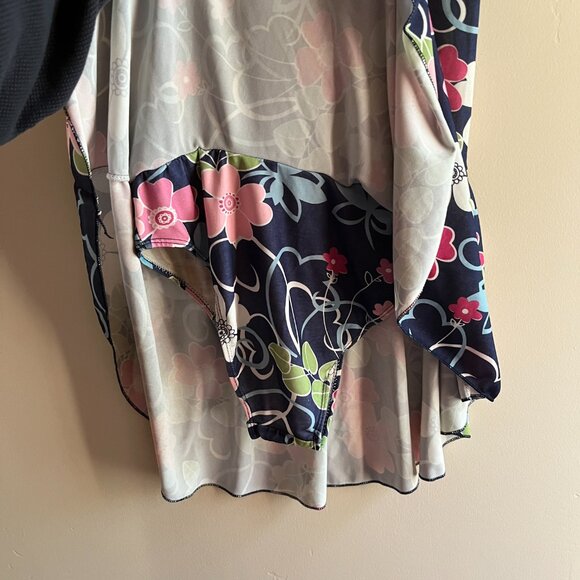 Hawaiian Floral One Piece Swimsuit with Skirt Tropical Resort Bathing Suit - Picture 4 of 8